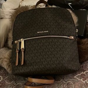 Michael Kors Dark Brown Monogram Backpack